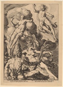 De fire elementene av attributed to Jacob Matham, after Hendrick Goltzius