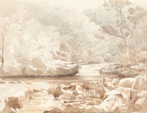 Bridge nær Waters-Meet, Lynton, North Devon av attributed to James Bulwer