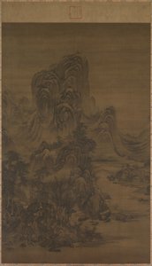Landskap i stil med Juran av attributed to Liu Du