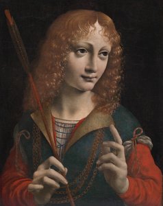Portrett av en ungdom som Saint Sebastian av attributed to Marco d