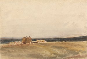 En høyvogn i et åpent landskap