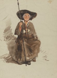 Studie av en pilegrim av attributed to Samuel Palmer