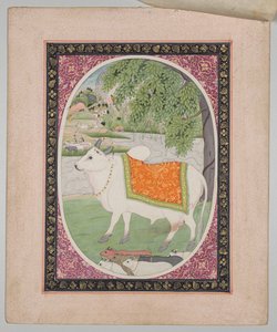 Taurus, fra en Mandi Astrology Series av attributed to Sanju