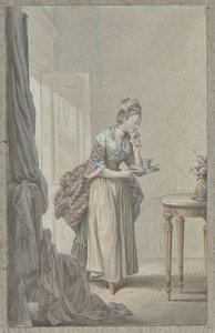 Kvinne med et brev av attributed to Sigmond Freudeberg