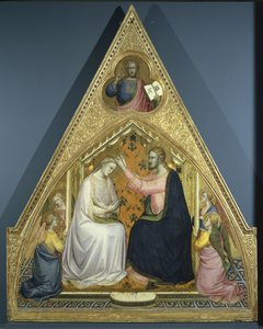 Jomfruens kroning (tempera og bladgull på panel) av c.1370 1425 Lorenzo Monaco