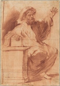 Sittende profet av called Guercino Follower of Giovanni Francesco Barbieri