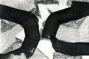 Abstrakte svarte kurver av cartissi