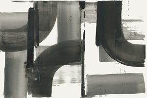 Abstrakt kunst i flytende gråtoner av cartissi