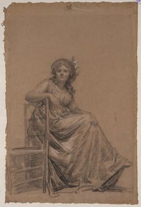 Portrett av en sittende kvinne av circle of François André Vincent