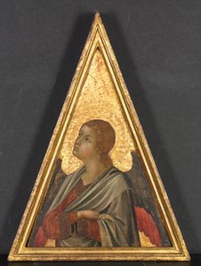 Pinnacle med Angel av circle of Niccolò di Segna