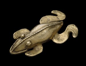 Figur av en giftig frosk, 200-1600 e.Kr. (gull)