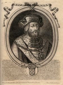 Portrett av Charles III dit le Simple (879-929) konge av frankerne - CHARLES III (879-929) - Karl den enkle - Konge av Frankrike, 893-923 - gravering fra 