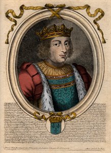 Portrett av Vismannen Karl V (1338 - 1380) - Vismannen Karl V eller Vismannen Karl V, kongen av Frankrike fra huset til Valois - gravering fra 