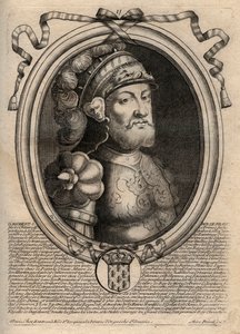 Portrett av Dagobert, kongen av frankene fra 628 til 638 - Dagobert (605-39) Frankenes konge - gravering fra 