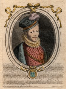 Portrett av kong Louis XII (1462-1515) - Portrett av Louis XII av Frankrike (1462-1515), konge av Frankrike - gravering fra 'Les Augustes Representations de tous les Kings de France fra Pharamond til Louis XIV', Paris