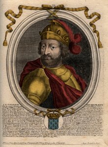 Portrait of Lothaire (941-986), King of the Franks - Lothair (941-986) King of France - engraving from 