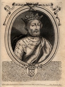 Portrait of Louis VIII (1187 - 1226), King of France - Louis VIII (1187-1226) King of France - engraving from 