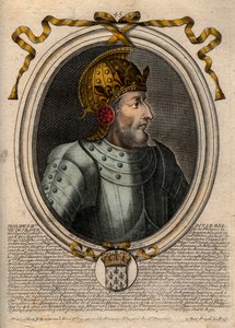 Portrett av Philip IV the Bel (1268 - 1314), konge av Frankrike - Philip IV the Fair (1268-1314) Konge av Frankrike - gravering fra 'Les Augustes Representations de tous les Kings de France fra Pharamond til Louis XIV', Paris av de Larmessin