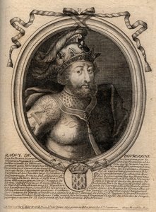 Portrett av Raoul av Frankrike (eller Rodolphe, ca. 890-936) Frankenes konge - Rudolph (Raoul, Rodolphe) av Burgund, kongen av Frankrike (923-936) - gravering fra 