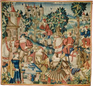 Returen fra jakten av design and cartoon Flemish 16th Century, probably Tournai; woven in Tournai in an undetermined workshop