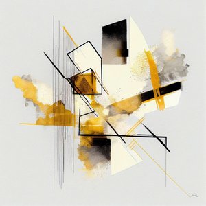 Abstrakte geometriske former, akvarellmaling, print on demand