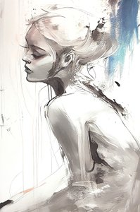 Whispers of Modern Romanticism, vakker jente, veggkunst | Lerretstrykk