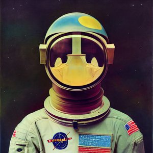 abstrakt astronautmaleri i verdensrommet, online utskrivbar kunst