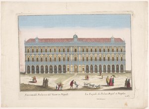 Utsikt over Palazzo Reale i Napoli Facciata del palazzo del vicere i Napoli (tittel på objekt)
