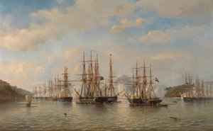 Nederlandske, engelske, franske og amerikanske skvadroner i japanske farvann under ekspedisjonen ledet av den franske sjefen Constant Jaurès, september 1864 av jonkheer Jacob Eduard van Heemskerck