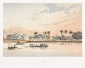 Regjeringshus og torg i Paramaribo Utsikt fra Nederland