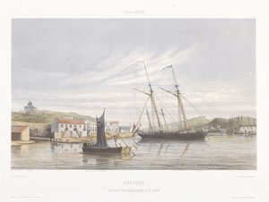 Køye for krigsskip i havnen på Curaçao Utsikt fra Nederland