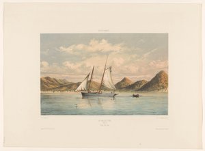 St Martin St Martin. Bukt og by (tittel på objekt) av jonkheer Jacob Eduard van Heemskerck