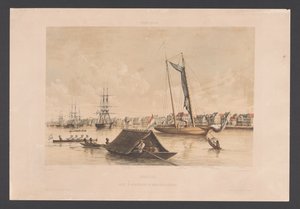 Vannkant og vei i Paramaribo Surinam. Utsikt over Waterkant og Roadstead i Paramaribo (tittel på objekt) Vestindia (serietittel på objekt) Utsikt fra Nederland