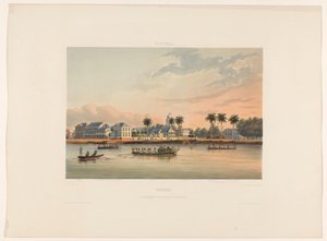 Vannkant med guvernørhuset i Paramaribo Surinam. Regjeringshus og torg i Paramaribo (tittel på objekt)