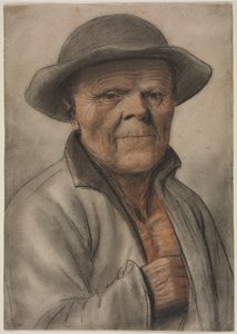 Portrett av en gammel mann av manner of Nicolas Lagneau