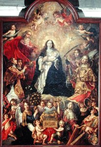 Adoration of the Virgin (olje på lerret)