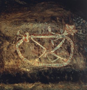 Aboriginal mytologi (fjellmaleri) av Theodore Charles Ange Coquelin