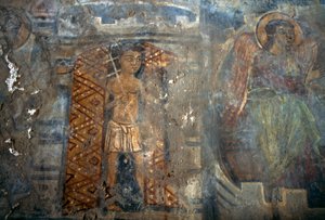 Angel, freskomaleri i kirken Plemeniana, Kreta, Hellas (bilde)