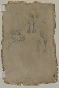 Studier av en okse (verso) av possibly by Johan Barthold Jongkind