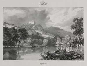 Pittoreske og romantiske reiser i det gamle Frankrike. Auvergne: New Castle av probably by Antoine Louis Barye