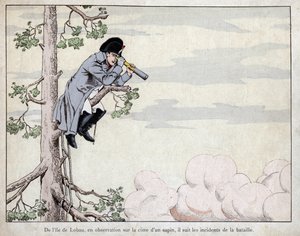 From the island of Lobau, en observation (Battle of Essling av pseudonym for Onfray de Breville Jacques Job