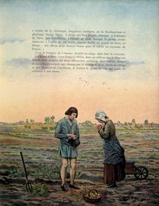 Historien til Frankrike i middelalderen (middelalderen): Kong Ludvig XI sier at den forstandige (1423-1483) etablerer angelusens bønn. Illustrasjon av Jacques Marie Gaston Onfray de Breville dit JOB (1858-1931) av pseudonym for Onfray de Breville Jacques Job