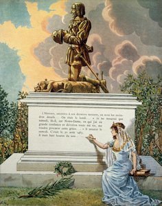 Historie om Frankrike i middelalderen (middelalderen): Graven til kongen av Frankrike Louis XI kalt den forstandige (1423-1483) ved Notre Dame de Clery (Notre-Dame-de-Clery), Loire-dalen. Illustrasjon av Jacques Marie Gaston Onfray de Breville dit JOB (185 av pseudonym for Onfray de Breville Jacques Job