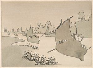 Illustrasjon hentet fra boken «Le bon roy Henri», illustrert av Jacques Marie Gaston Onfray de Breville dit JOB (1858-1931): Hertugen av Parma prøver å forsyne Paris med båt - Privat samling av pseudonym for Onfray de Breville Jacques Job