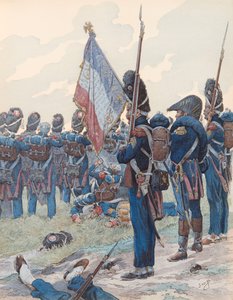 Jacques Marie Gaston Onfroy de Breville dit JOB (1858-1931) - Den siste kanten ved Waterloo (18. juni 1815), privat samling av pseudonym for Onfray de Breville Jacques Job