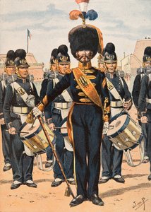 Jacques Marie Gaston Onfroy de Breville dit JOB (1858-1931) - Antrekk av franske tropper til enhver tid: Drum Major of Fleet Crews (1837), Privat samling av pseudonym for Onfray de Breville Jacques Job