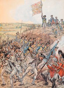 Jacques Marie Gaston Onfroy de Breville dit JOB (1858-1931) - Franskmennene under slaget ved Yorktown i oktober 1781 under uavhengighetskrigen, privat samling av pseudonym for Onfray de Breville Jacques Job