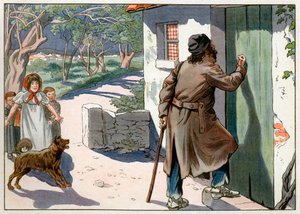 Joachim Murat (1767-1815), dechu-kongen av Napoli, vandret i Provence etter flukten fra Napoli i 1815. Gravering av Jacques Marie Gaston Onfray de Breville dit Job (1858-1931) av pseudonym for Onfray de Breville Jacques Job