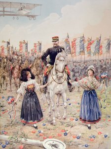 Marshal Ferdinand Foch (1851-1929) the Liberator (farge litho) av pseudonym for Onfray de Breville Jacques Job