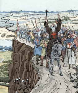 Eremitten Peter ledet det første korstoget (1096) med ropet "Gud vil ha det!" av pseudonym for Onfray de Breville Jacques Job